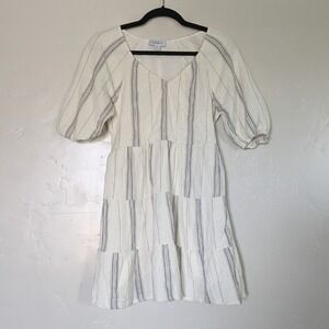 Evereve Alexia Gauze‎ Puff Sleeve Tiered Mini Dress Size XS Cotton Cottagecore